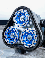 Meuleuse manuelle CALF avec support 10 pouces JS 3 têtes 250 mm, machine à meuler avec cadre 110V/220V