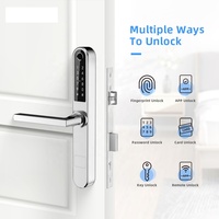 Cerradura de cilindro de embutir inteligente con Control remoto, Wifi BLE, para puerta de aluminio