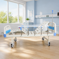 Lit médical avec plateau en forme de C, garde-corps en alliage d'aluminium, panneau ABS PP, cadre rectangulaire pour les salles d'hôpital de quartier