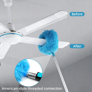 Balai à poussière extensible avec tête en microfibre moelleuse, manche télescopique noir réglable, <span class=keywords><strong>pour</strong></span> nettoyer les toiles d'araignées, poignée confortable - Product Image 5