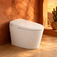 Toilette intelligente tout-en-un, monobloc, à poser au sol, avec bidet intégré et pompe intégrée pour faible pression d'eau