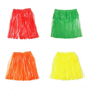 ชุดเดรสผ้าไหมหลากสีสำหรับงานปาร์ตี้ฮาวาย, ชุดเดรสกระโปรงฮาวายยืดหยุ่นขนาด40ซม. สำหรับงานปาร์ตี้งานเต้นรำชายหาด - Product Image 2