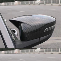 Coque de protection de rétroviseur en ABS aspect noir brillant CF, coque de rétroviseur de recul en forme de corne de vache pour Trumpchi EMPOW W55 2022