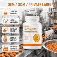 Capsules de complexe B à formule personnalisée, complément nutritionnel quotidien pour la vitalité, fournisseur OEM ODM de produits à marque privée