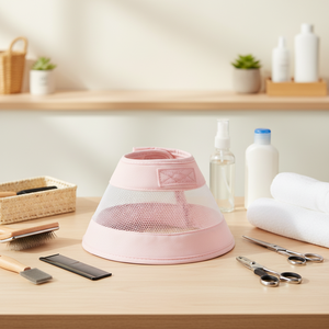 बिल्लियों/कुत्तों/पालतू जानवरों के लिए समायोज्य नरम सुरक्षात्मक वसूली एलिज़ाबेस्थान ई-कॉलर पीसी + डेक्रोन सामग्री टिकाऊ ठोस पैटर्न - Product Image 3