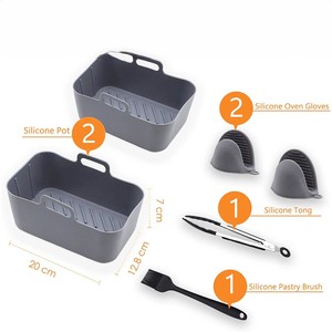 Customizable Reusable Thick Rectangle <strong>Silicone</strong> Oven <strong>Dishes</strong> Pans <strong>Air</strong> Trier <strong>Air</strong> <strong>Fryer</strong> Pots Safe <strong>for</strong> Microwave Pizza Food Safe - Product Image 4