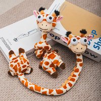 Peluche Girafe Cartoon à Col Long Super Douce, Coussin Confortable Brodé, Décoration Maison, Mariage, Jouet en Peluche en Coton PP
