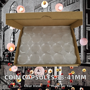 Прозрачные капсулы для монет Hanwen из полистирола, толщиной 2 мм, для американских долларов, 38 мм, 39 мм, 40,6 мм, для рукоделия, 50 шт. в коробке - Product Image 3