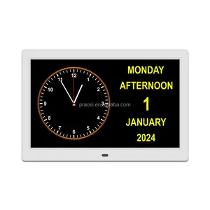 2024 Pros Digital Memory Loss Alzheimer Dementia Calendar Day Clock Auto Dimming Display 24 Alarm Options 10 inch Digital Clock