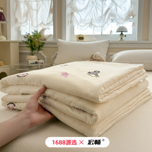 Summer Ally Organic Cotton Double Layer Yarn <b>Quilt</b> Embroidered Breathable Washable Home Use Spring 2026 - Product Image 5
