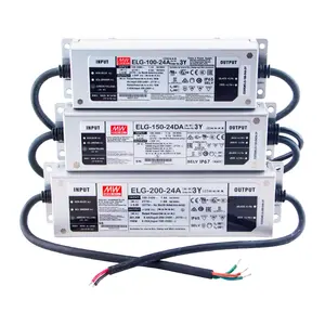 Meanwell ELG 75W 100W 150W 200W 300W 24V 12V 48V IP67 Dimmable Constant Voltage Strip Lighting Power Supply Led Driver