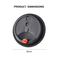 Couvercle jetable en PP de 90 mm pour gobelet, anti-fuite, moulé par injection, pour gobelet à thé au lait avec couvercle en forme de cœur rouge, pour boissons chaudes et froides à emporter