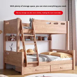 Cama <span class=keywords><strong>Litera</strong></span> Doble de Dos Niveles, Minimalista y Moderna, de Madera Maciza, para Apartamentos Pequeños y Niños, Hecha en China - Product Image 2