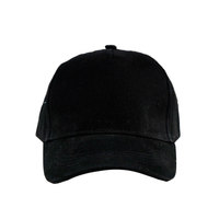 Casquette de baseball personnalisée à structure rigide noir de jais véritable Chapeau en sergé minimaliste à 5 panneaux Caractéristique commune du tissu de style sportif