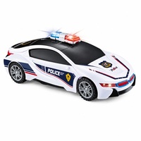 Jouet robot voiture de police recyclable, directement de l'usine, avec barre lumineuse LED, fonctionne sur piles, cadeau pour enfants