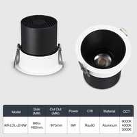 Foco de techo empotrado de 9W con eficiencia energética LED IP20 para iluminación de hogar y oficina