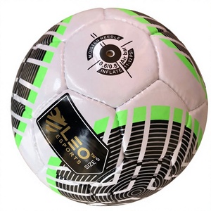 Ballon de football en cuir PU thermocollé, cousu main et à la machine, taille 5, personnalisable OEM, imperméable, pour entraînement officiel - Product Image 1