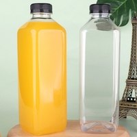 Botellas de Plástico Cuadradas Desechables de 60 ml (32 oz) para Bebidas, con Logotipo Personalizado, para Deportes al Aire Libre, con Tapa a Prueba de Manipulación, para Jugos y Bebidas