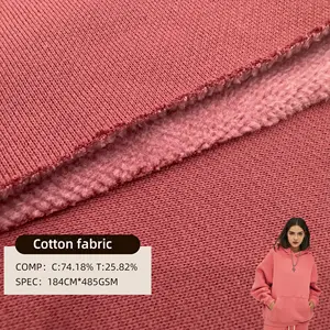 Tissu tricoté durable écologique de haute qualité 71% coton 29% polyester pour vêtement