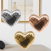 Offre Spéciale nouvelle grande fête événement mariage chambre décorations suspendus pièce maîtresse argent coeur forme boule Disco