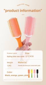 <span class=keywords><strong>Brosse</strong></span> à cheveux en plastique personnalisable à marque privée, style classique, pour massage du cuir chevelu, résistante à la chaleur, type <span class=keywords><strong>Denman</strong></span>, à <span class=keywords><strong>7</strong></span> rangées - Product Image 4