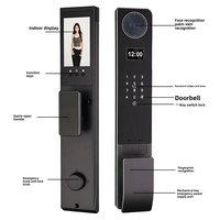 Serrure Intelligente Vertexis avec Contrôle par Application Tuya, Reconnaissance Faciale, Empreinte Digitale, Mot de Passe, Carte, Veines Palmaires, Interphone Bidirectionnel, Vidéo, Bois, Cloud