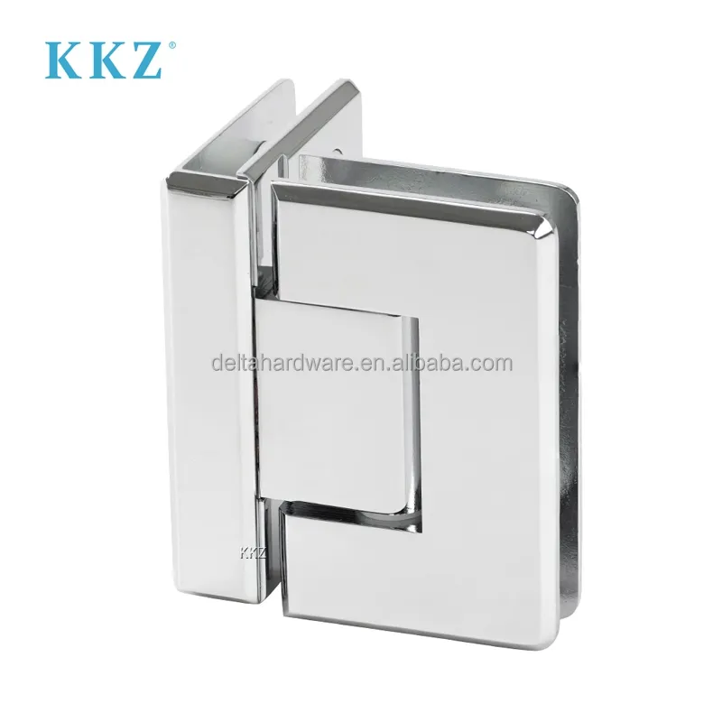KKZ Chanfrado Chrome Brass Glass Para Vidro 90 Graus cabine de chuveiro 3/8 "a 1/2" dobradiça porta de vidro temperado