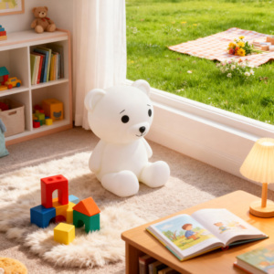 Teddy Bear Night <strong>Light</strong> Battery Operated-Warm White LED Lamp Small Size Switch Control for Kids Bedroom <strong>Nursery</strong> Lighting - Product Image 2
