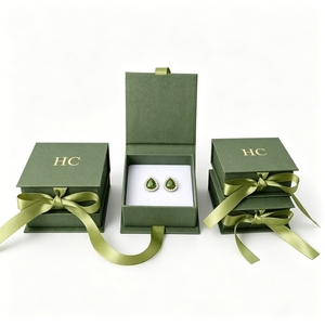 Caja para Pendientes con Precio de Fábrica, Logotipo Personalizado con Estampado en Relieve, Papel Especial, Estuche Magnético para Joyería, Venta al por Mayor para Diseñadores de Joyas - Product Image 1