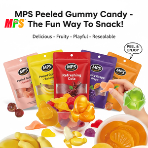 MPS frutta gommosa fatta con vero succo di frutta dolci gelatina pesca litchi 3d pelabile caramelle gommose - Product Image 2