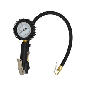 Manomètre de pression des pneus U-NAI UN-9604M 0-160 PSI avec tuyau d'air épaissi anti-explosion, corps en plastique ABS, affichage multi-unités, aiguille, pour voiture - Product Image 1