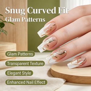 Fournitures pour <span class=keywords><strong>ongles</strong></span>, produits <span class=keywords><strong>de</strong></span> beauté : <span class=keywords><strong>Faux</strong></span> <span class=keywords><strong>ongles</strong></span> <span class=keywords><strong>à</strong></span> presser, motif marbre rose et blanc français, avec feuille d'or, pour doigts - Product Image 6