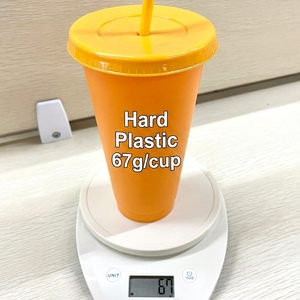 Bicchieri Tumbler in Plastica PP Monocolore <span class=keywords><strong>a</strong></span> Parete Singola Riutilizzabili da 710ml (24oz) per Acqua Fredda <span class=keywords><strong>e</strong></span> Caffè con Coperchi <span class=keywords><strong>e</strong></span> Cannucce - Product Image 2