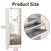 Armoire à chaussures étroite avec miroir pleine longueur blanc JIAMEIJIA |   Meubles de rangement d'entrée en gros OEM/ODM