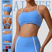 Vêtements de sport pour femmes, sensation de peau nue, séchage rapide, dos concave et convexe, soutien-gorge de fitness push-up pour femmes