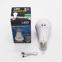Ampoule d'urgence à trois vitesses pour panne de courant, rechargeable par USB, lampe de nuit pour stand, ampoule LED à vis pour extérieur