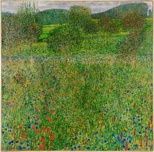 Obra Maestra Impresionista de Gustav Klimt, Pintura al Óleo de Flores y Hierba, Estilo Art Nouveau, Pintura de Jardín de Flores de Gustav Klimt - Product Image 4