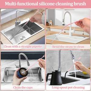 Silicone <b>Straw</b> Cleaner Brush <b>Straw</b> Cleaner Brush Extra Long <b>Straw</b> Brush Bristles Cleaner for Cleaning <b>Stanley</b> Cup - Product Image 5