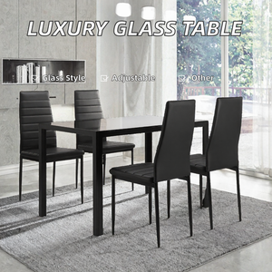 Ensemble de table à manger en verre trempé moderne et luxueux pour cuisine et salle à manger / Ensembles de tables à manger pas chers - Product Image 2