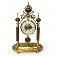 Horloge de table en marbre vert de luxe, décoration dorée rétro, horloge de bureau pour la maison, le salon, la chambre à coucher, le bureau