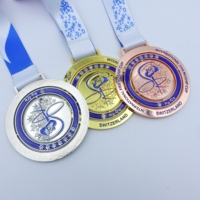 Lanière personnalisée avec médaille de gymnastique rotative en métal de 70 mm, médaille de course à pied, marathon, danse, avec paillettes mobiles et rotatives