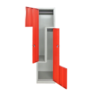 Casier mural en acier à 2 portes en forme de Z avec serrure à clé, écologique et durable, casiers de gym en forme de L, structure métallique démontable - Product Image 3