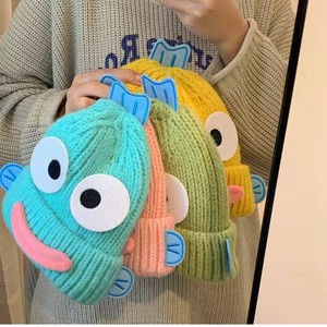 Chất Lượng Tốt Khuyến Mại Mùa Đông Xấu Xí Cá Cô Gái Dệt Kim <span class=keywords><strong>Hat</strong></span> Dễ Thương Phim Hoạt Hình Tai Bảo Vệ Ravel Phong Cách Với Dot Mô Hình - Product Image 3