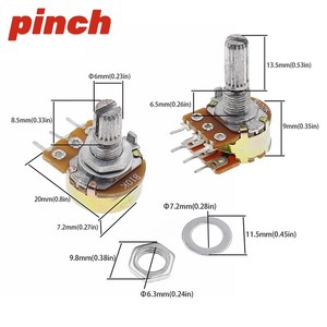 Pinch Wh148 Rotary Potentiometer Carbon Film 1K 2K 5K 10K 20K 50K 100K <b>Adjustable</b> <b>Knob</b> For Amplifier - Product Image 2