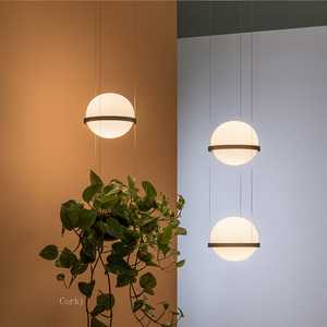 Luminaire suspendu moderne en verre blanc laiteux, pot de plantes, lampe suspendue, salle à manger, hall d'entrée, bar, décoration de hall, luminaire - Product Image 5