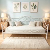 Zweibett-Metallrahmen Multifunktionales Plattformbett Sofa-Matratzenunterlage mit Deluxe-Kopfteil für Schlafzimmer und Apartment