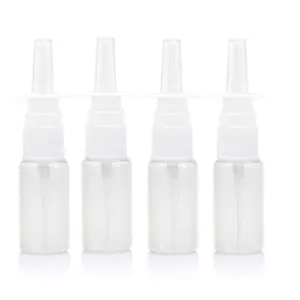 PET Plastic Spray Bottle 10ml 15ml 20ml 30ml Empty Clear Rhinitis Anti Allergy Pointed Tip Plastic Nasal Bottle with Pump Spray