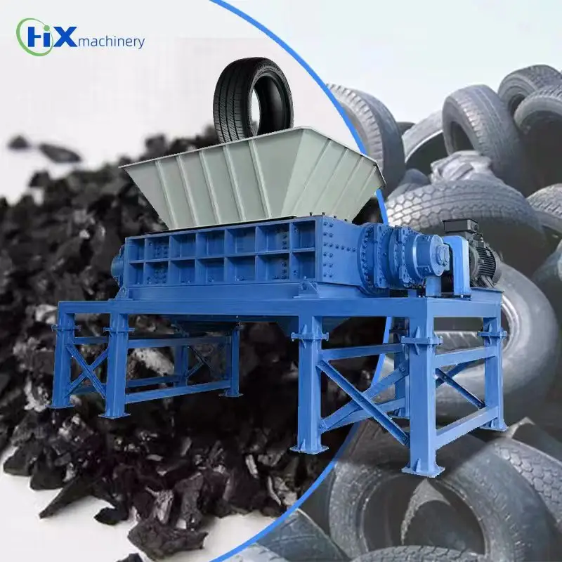 HX mobile rottami auto usato attrezzature per il riciclaggio di pneumatici frantoio in gomma per piastrelle commercio trituratore per pneumatici trituratore per pneumatici per il prezzo di vendita
