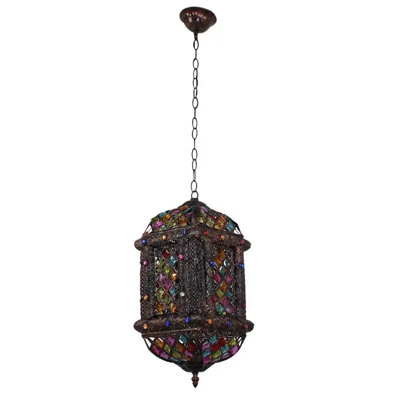 XK080-linterna colgante de latón marroquí para interiores, decoración de vacaciones, a la venta