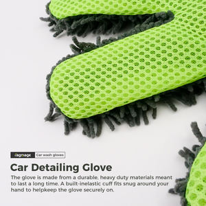 Guantes de Lavado de Autos Universales de 5 Dedos, Guantes de Limpieza de Microfibra de Chenilla de Doble Cara, Felpa Suave Antiarañazos para Detallado Automotriz - Product Image 2